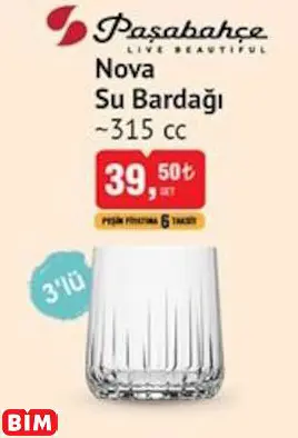 PAŞABAHÇE LİVE BEAUTİFUL NOVA  SU BARDAĞI